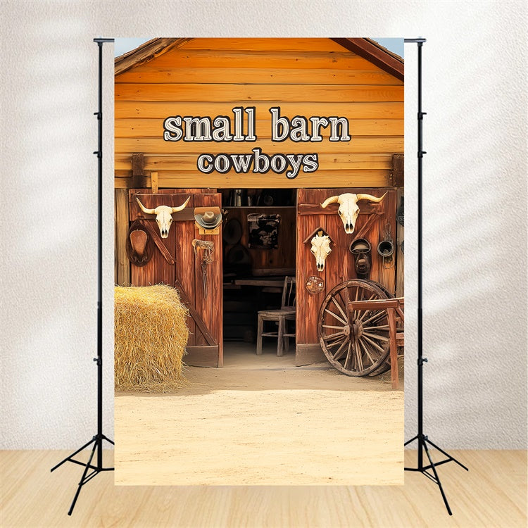 Barn Backdrop Wild West Cowboy Entrance Backdrop UK LXX57-386