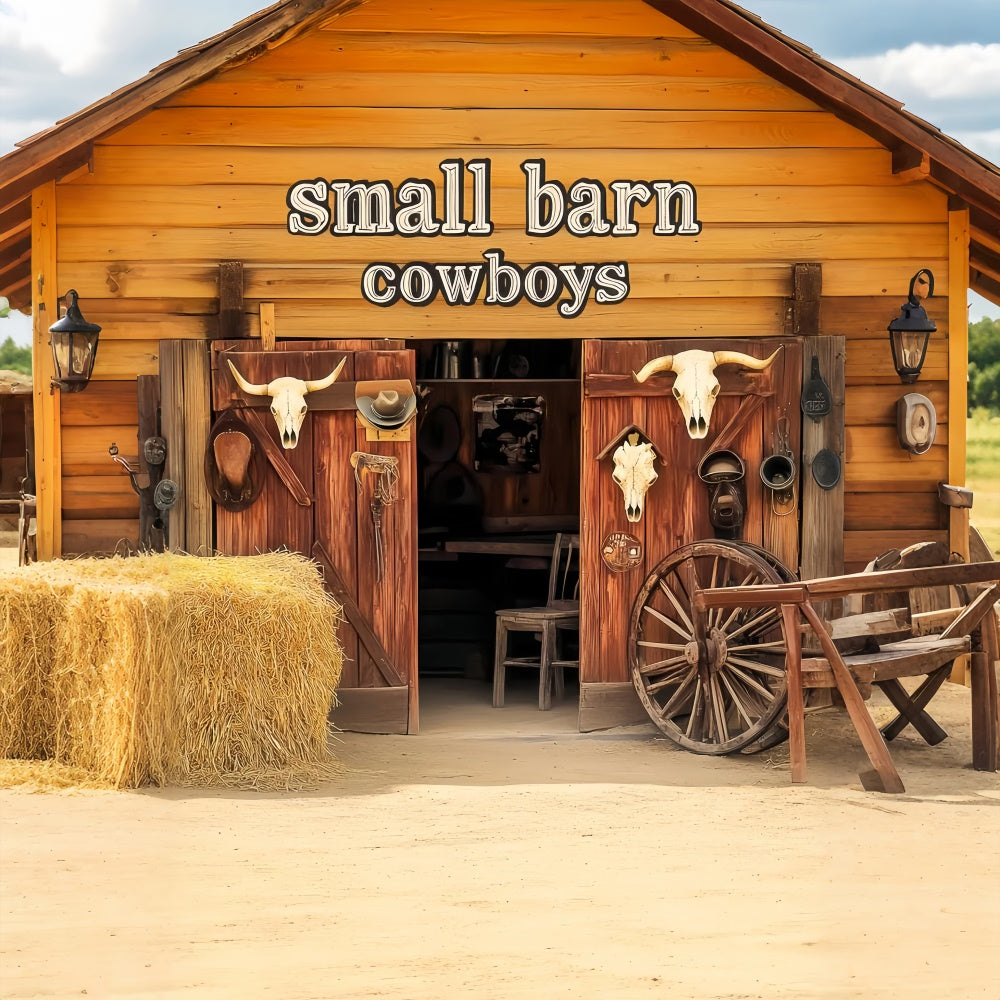 Barn Backdrop Wild West Cowboy Entrance Backdrop UK LXX57-386