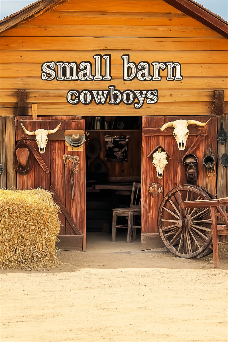 Barn Backdrop Wild West Cowboy Entrance Backdrop UK LXX57-386