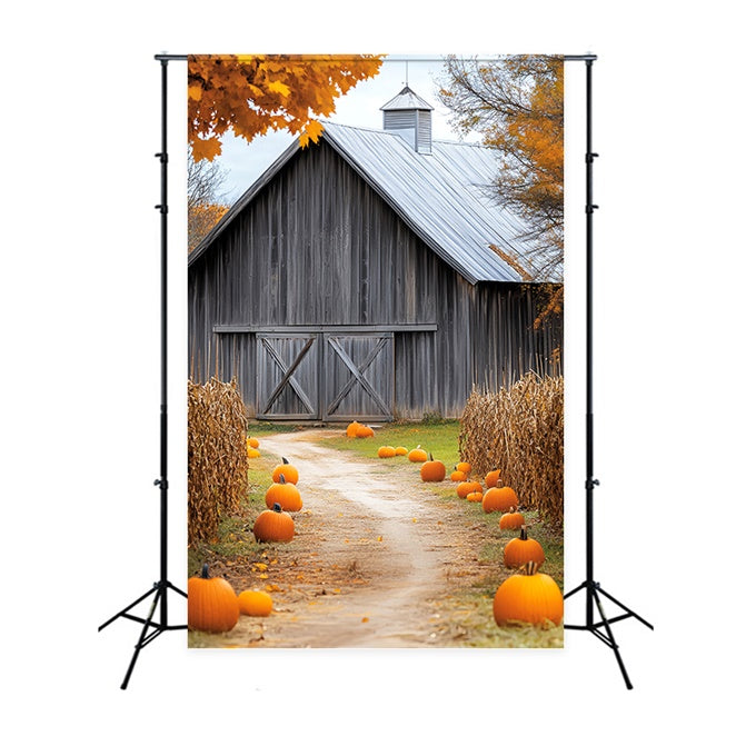 Barn Backdrop Rustic Harvest Trail Fall Backdrop UK LXX57-399