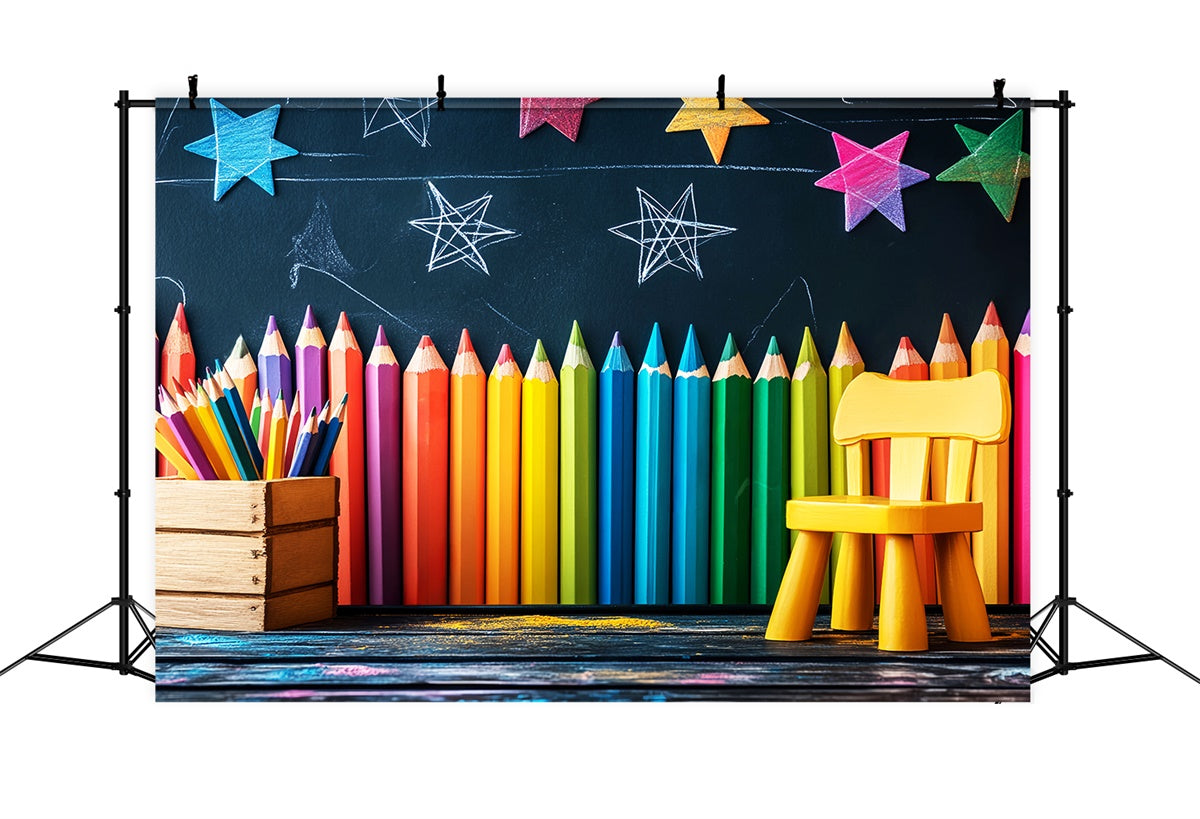 Back To School Backdrops Pencil Wall Learning Backdrop UK LXX57-44