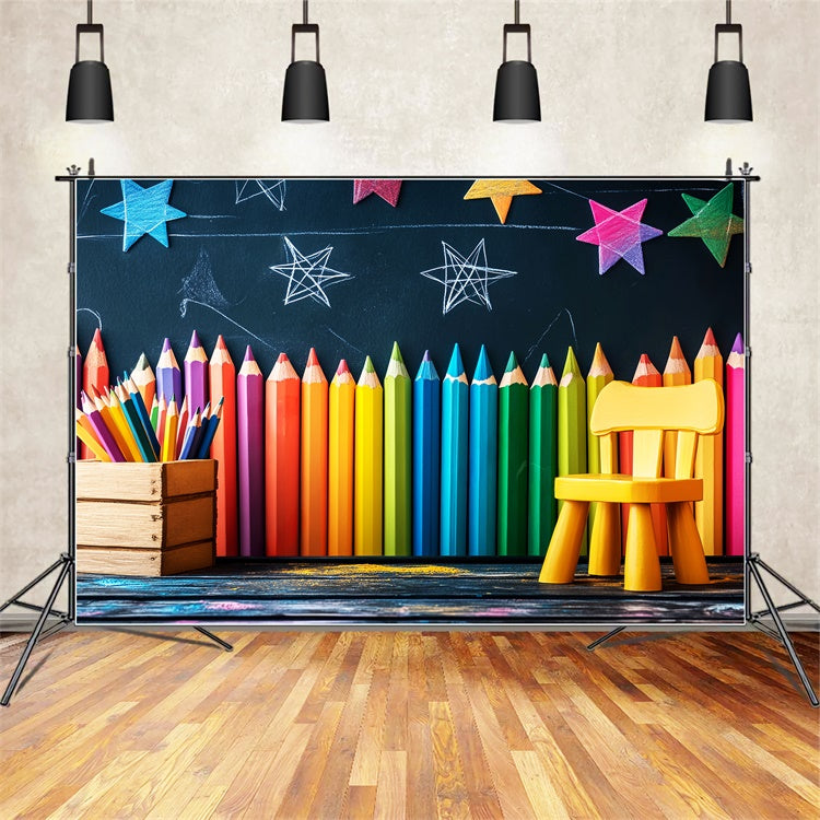 Back To School Backdrops Pencil Wall Learning Backdrop UK LXX57-44