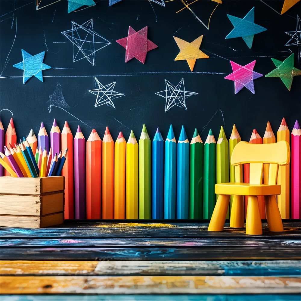 Back To School Backdrops Pencil Wall Learning Backdrop UK LXX57-44