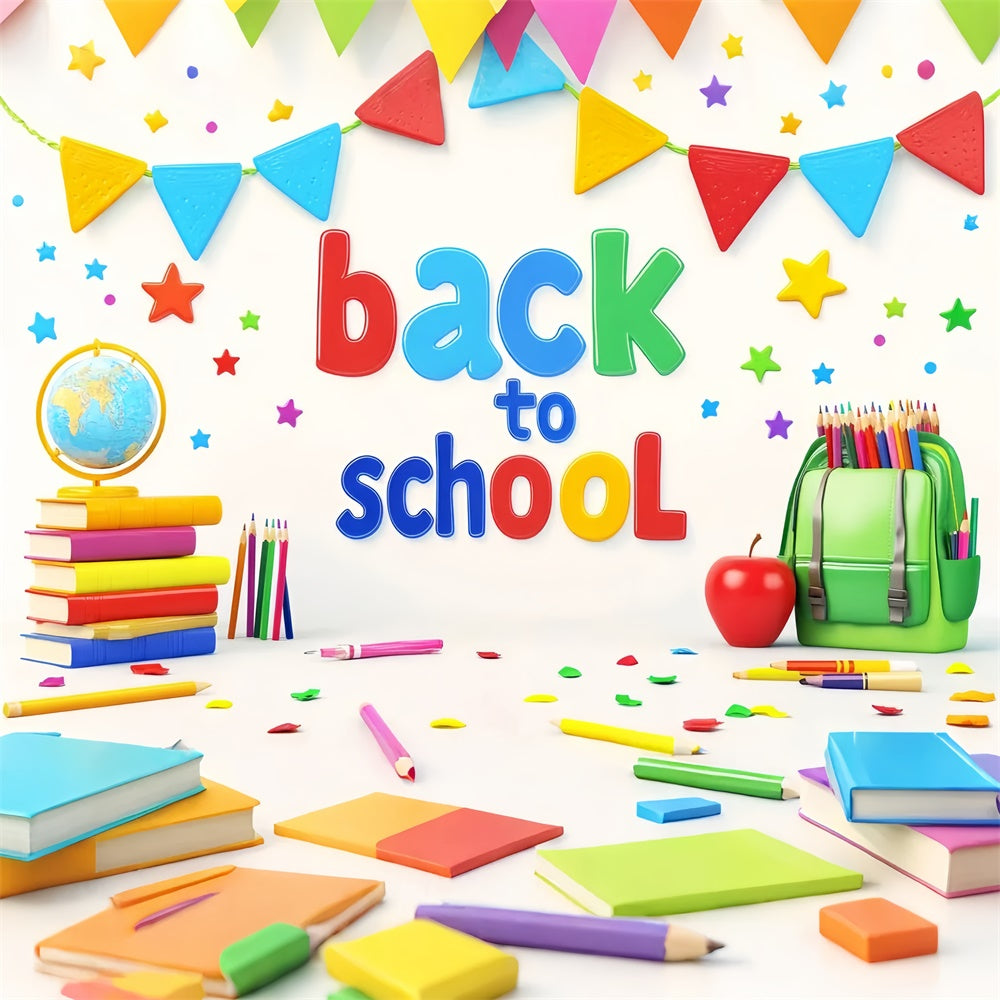 School Photo Backdrops Rainbow Letters Fun Backdrop UK LXX57-46