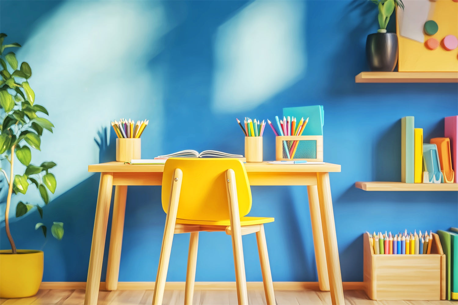 Back To School Backdrops Sunshine Study Desk Backdrop UK LXX57-57