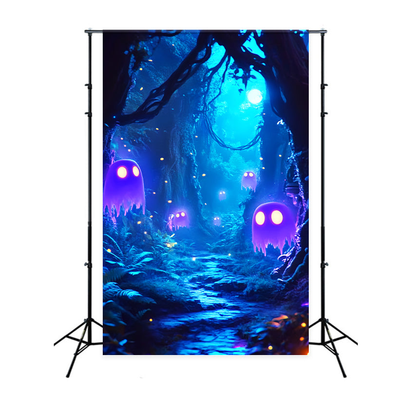 Spooky Halloween Backdrop Moonlit Spirit Pathway Backdrop UK LXX57-60