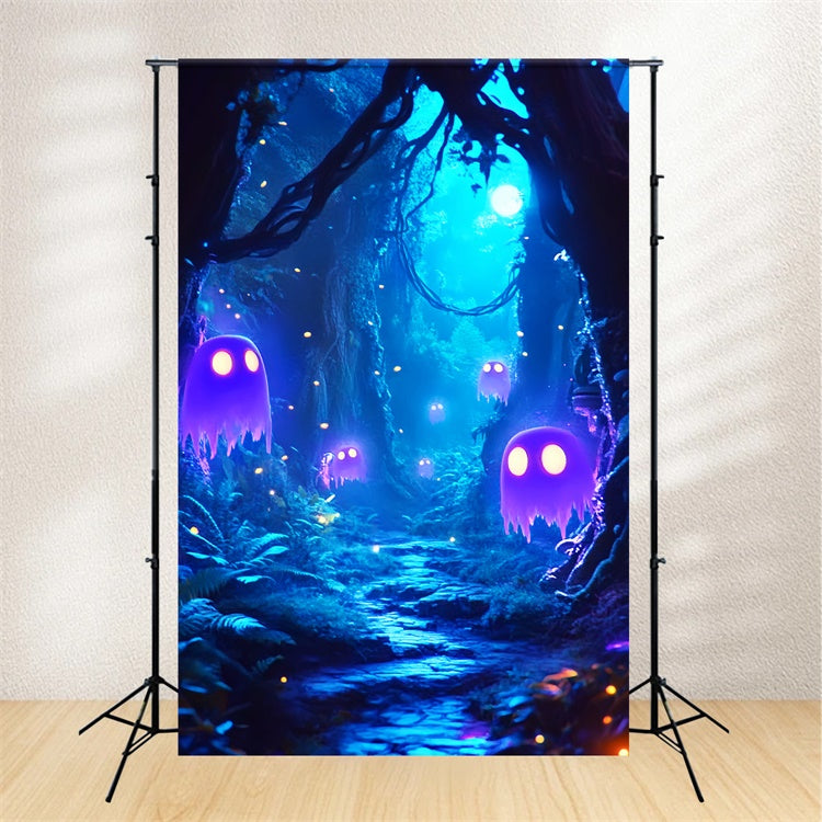Spooky Halloween Backdrop Moonlit Spirit Pathway Backdrop UK LXX57-60