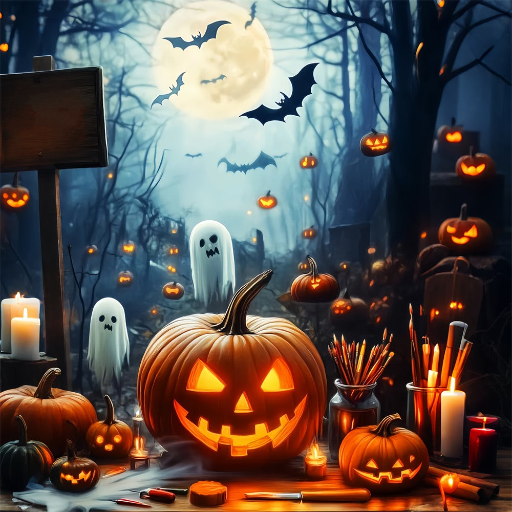 Halloween Moon Backdrop Moonlight Mischief Forest Backdrop UK LXX57-61
