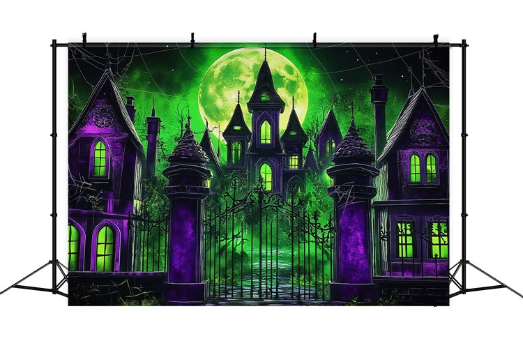 Halloween Moon Backdrop Gothic Manor Midnight Backdrop UK LXX57-67