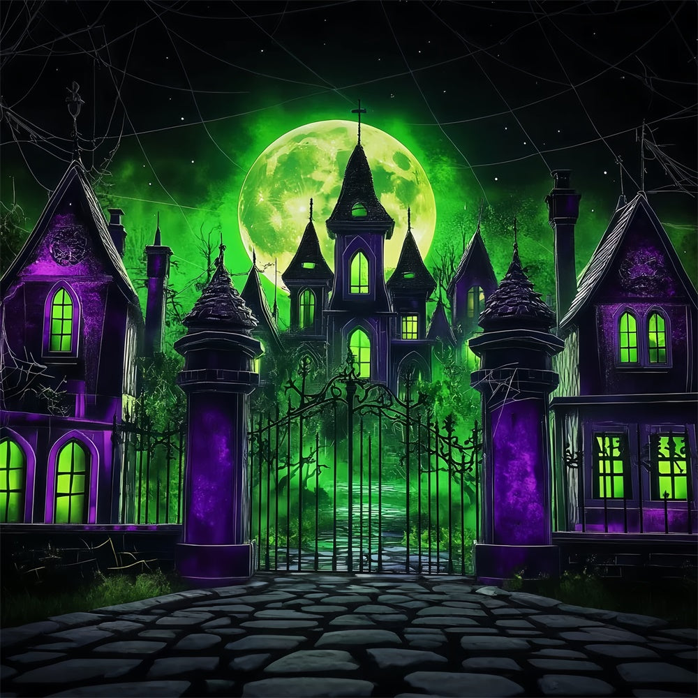 Halloween Moon Backdrop Gothic Manor Midnight Backdrop UK LXX57-67