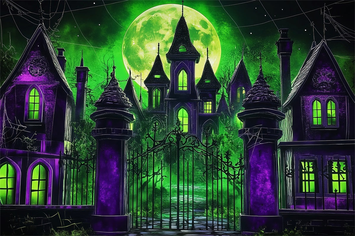 Halloween Moon Backdrop Gothic Manor Midnight Backdrop UK LXX57-67