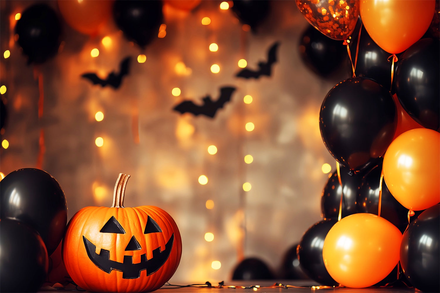 Halloween Party Backdrop Bats Balloons Bash Backdrop UK LXX57-72