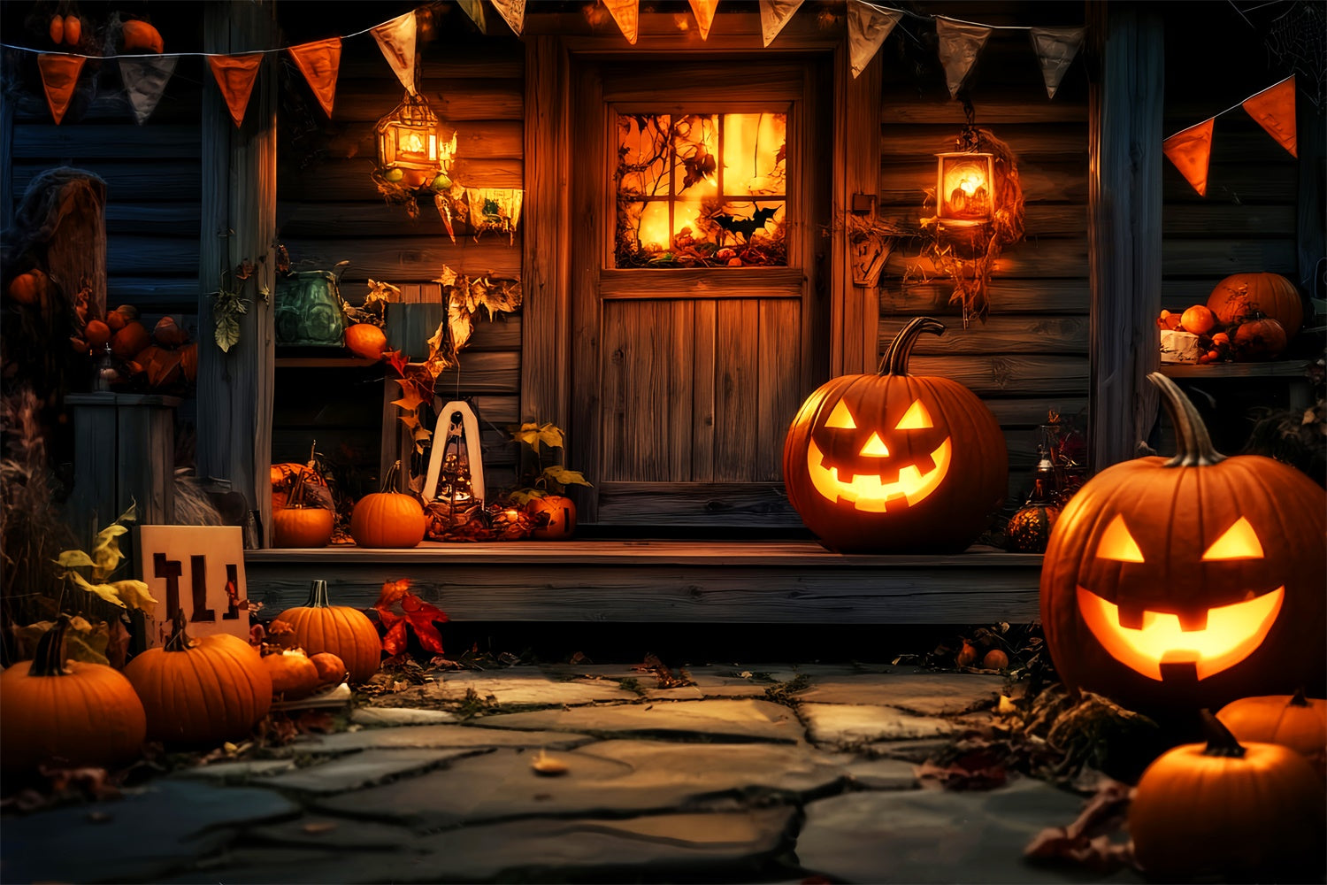 Halloween Picture Backdrop Harvest Haunt Doorway Backdrop UK LXX57-78