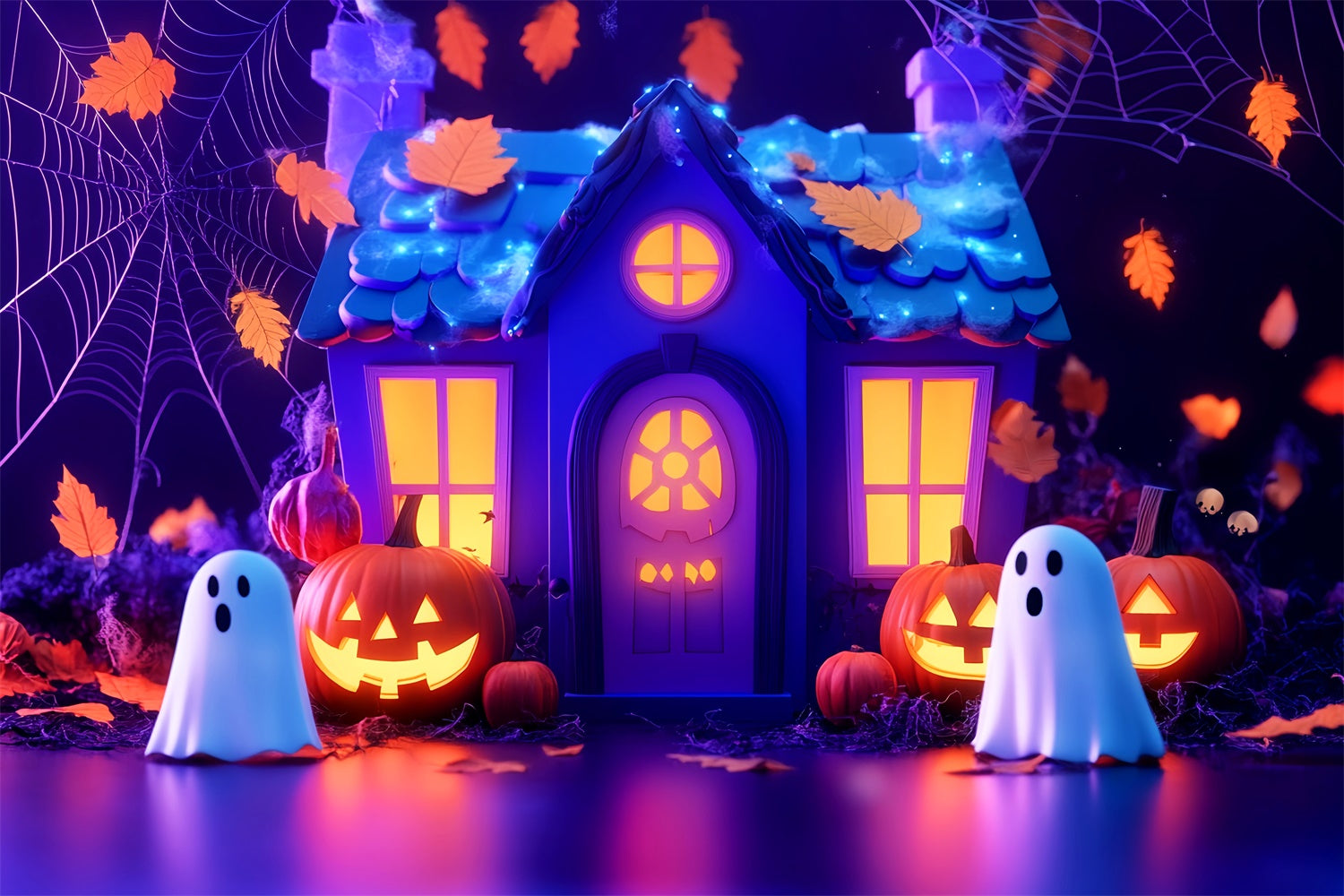 Cute Halloween Backdrop Enchanted Spooky Home Backdrop UK LXX57-83