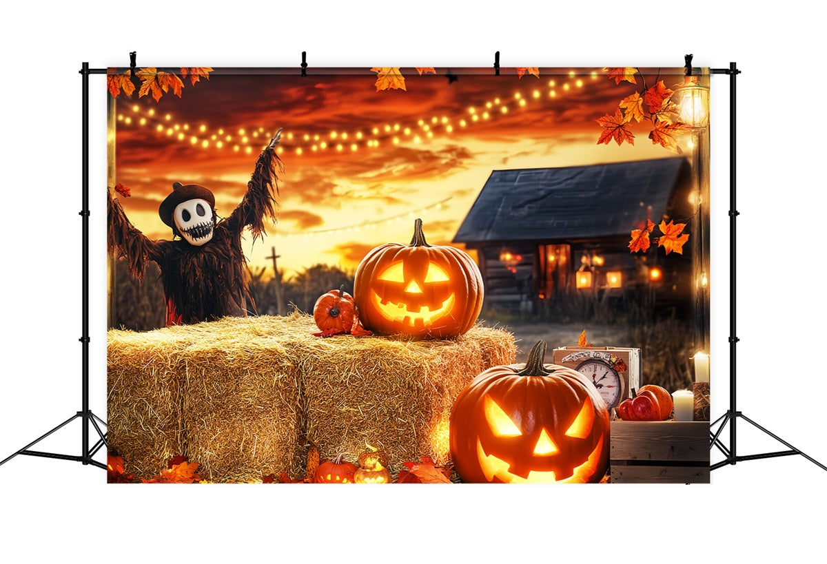 Scary Halloween Backdrops Sunset Harvest Haunt Backdrop UK LXX57-84
