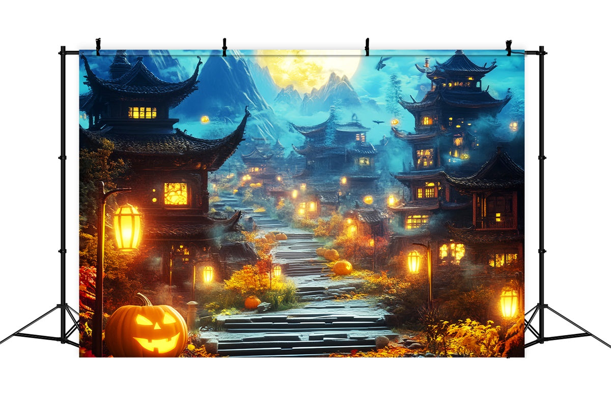 Halloween Backdrops Haunted Lantern Village Backdrop UK LXX57-88