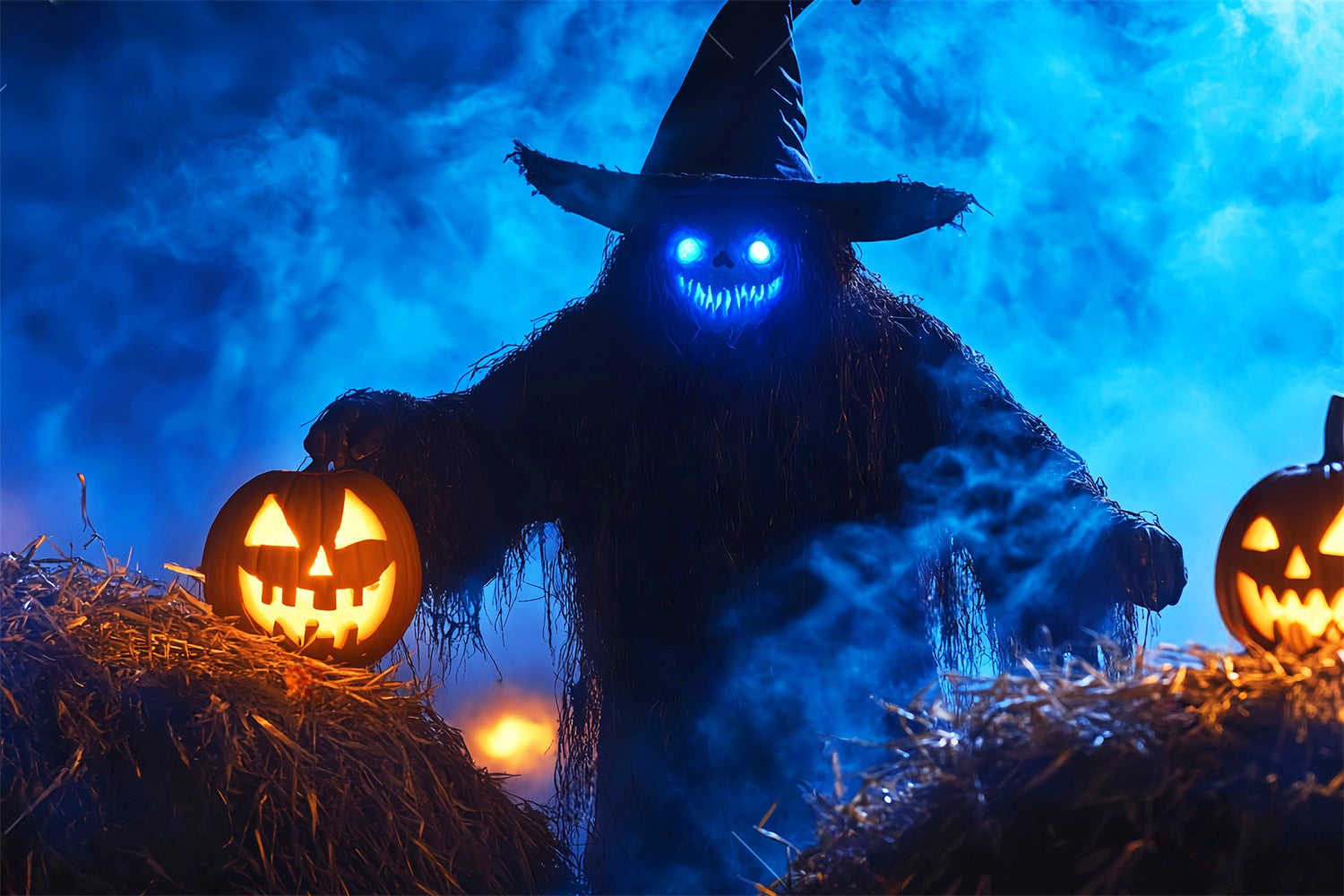 Spooky Halloween Backdrop Sinister Straw Witch Backdrop UK LXX57-89