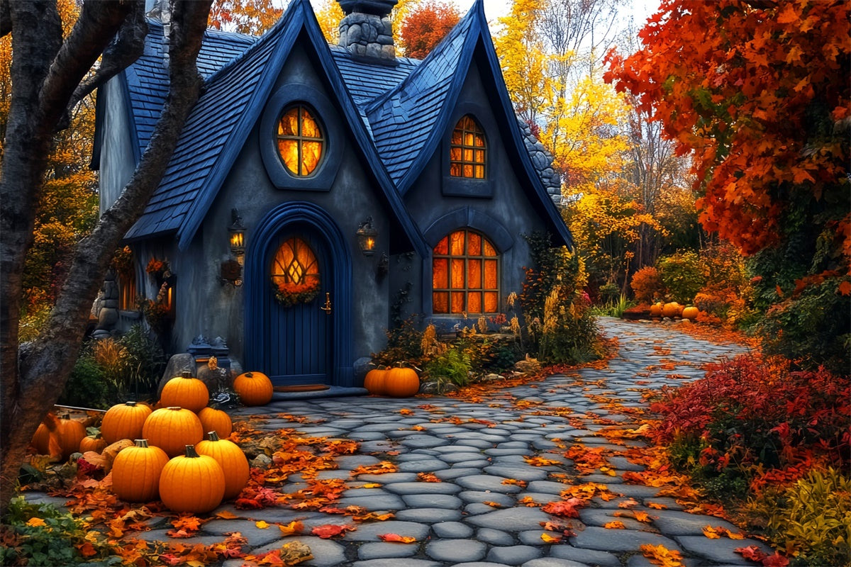 Halloween Photography Backdrop Autumn Path Magic Backdrop UK LXX57-92