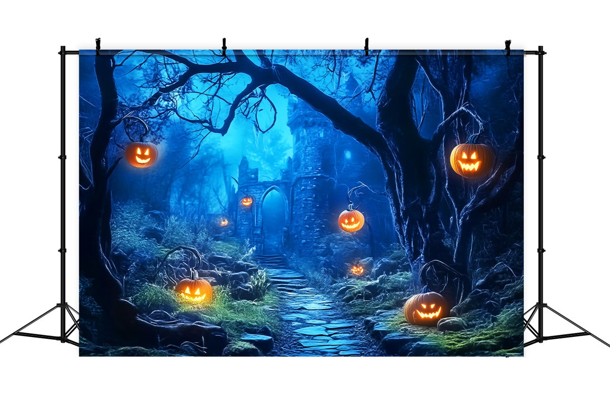 Spooky Forest Backdrop Ruins Trail Halloween Backdrop UK LXX57-93