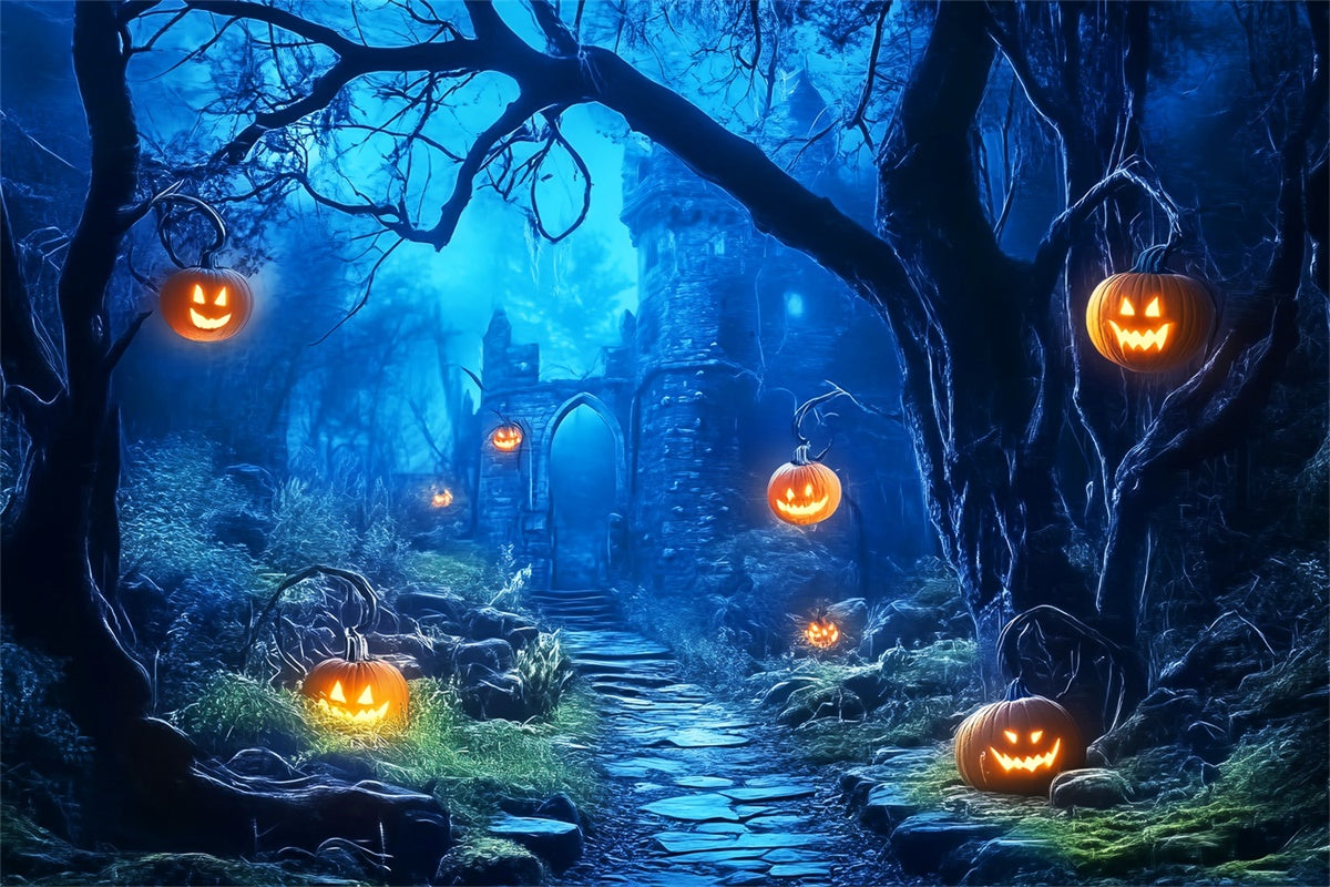 Spooky Forest Backdrop Ruins Trail Halloween Backdrop UK LXX57-93