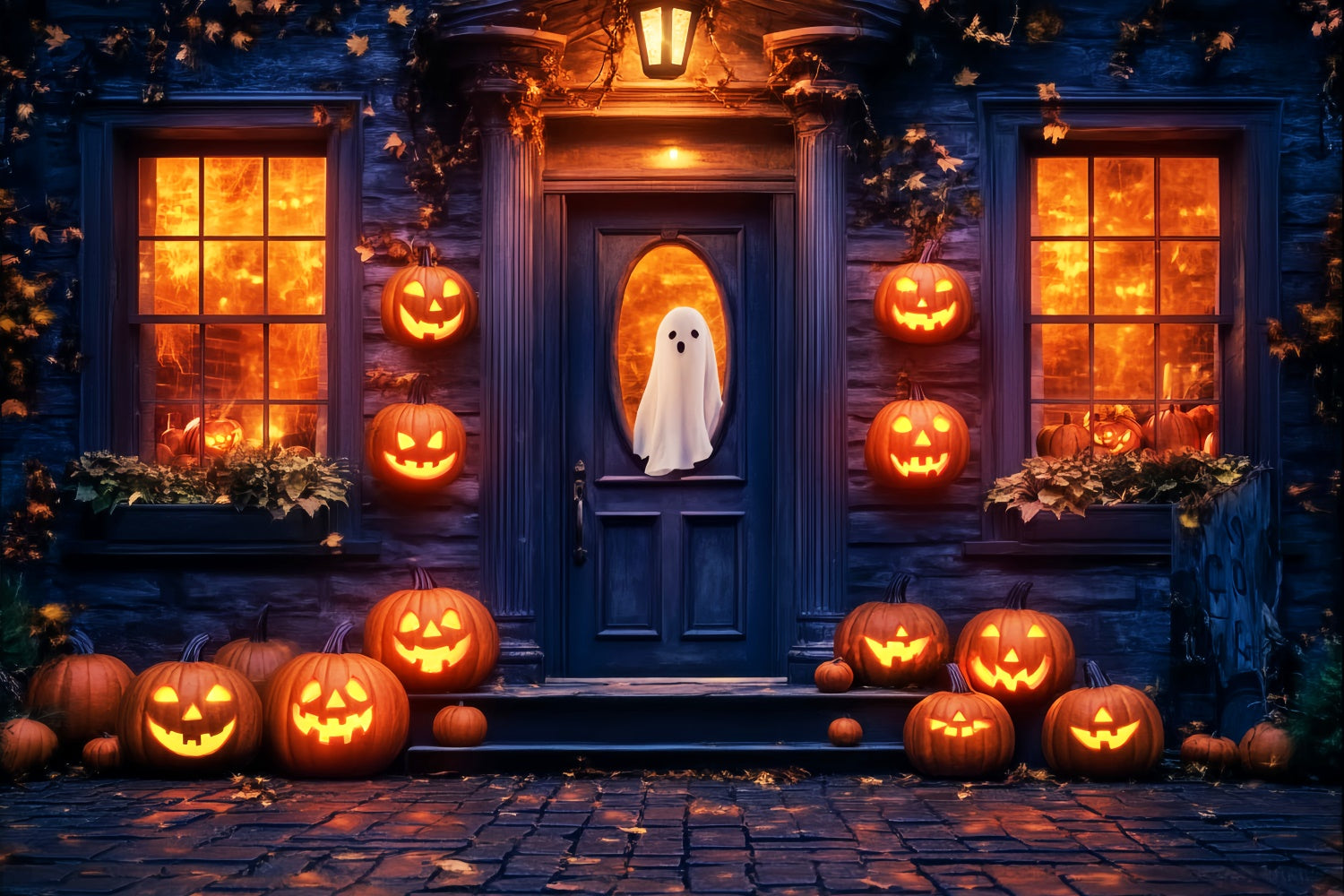 Haunted House Backdrop Fright Night Porch Backdrop UK LXX57-94