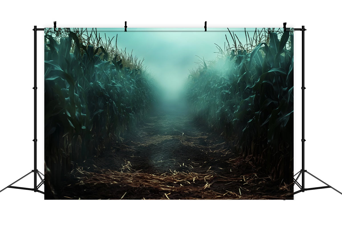 Scary Halloween Backdrop Misty Maize Horror Backdrop UK LXX57-95