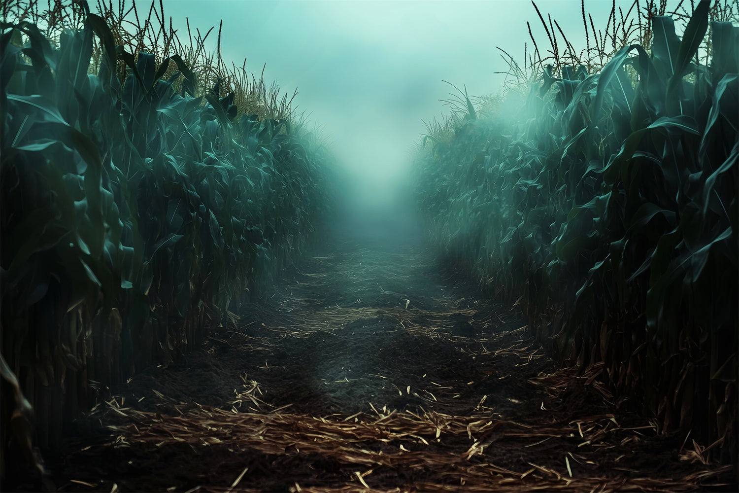 Scary Halloween Backdrop Misty Maize Horror Backdrop UK LXX57-95