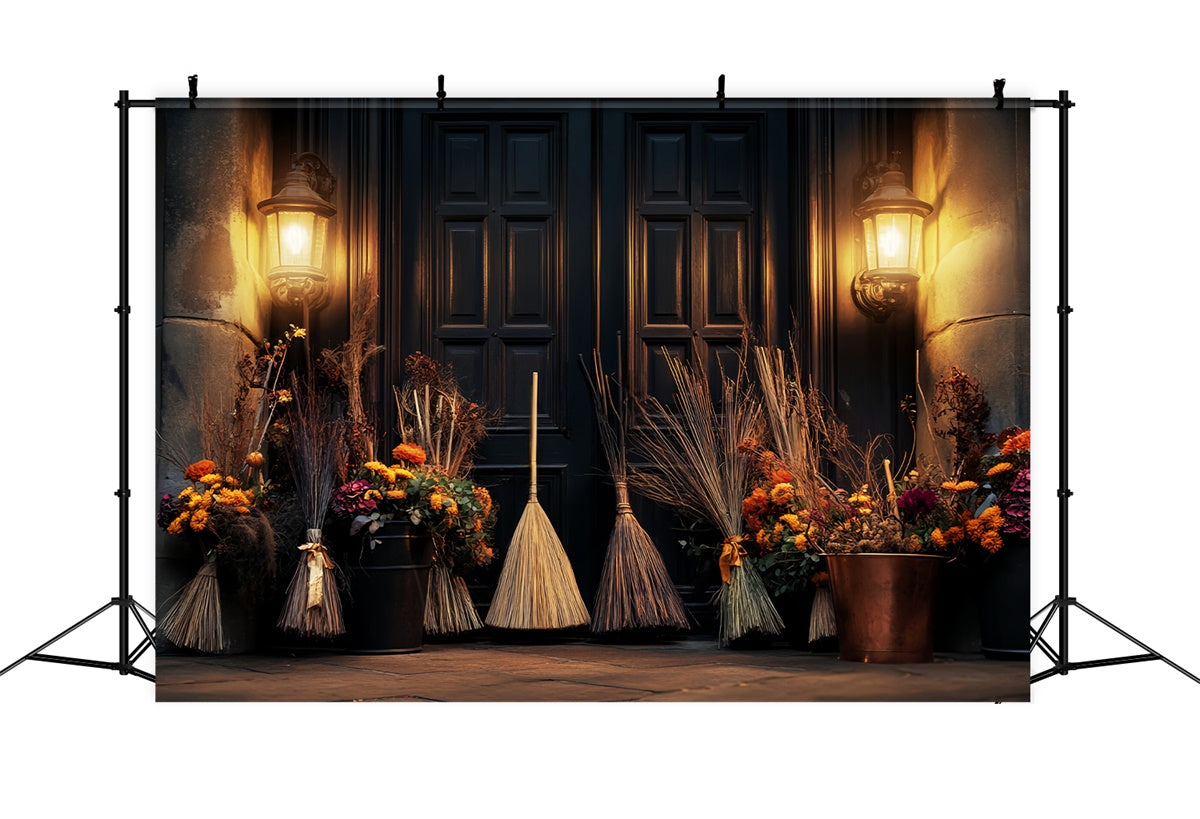 Halloween Backdrops Broomstick Gathering Glow Backdrop UK LXX57-96