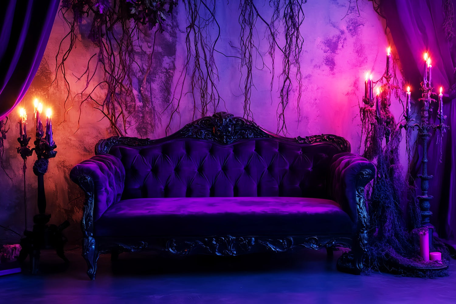 Spooky Halloween Backdrop Haunted Parlor Glam Backdrop UK LXX57-98