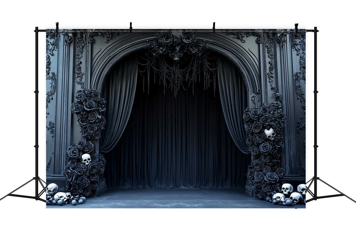 Halloween Wall Backdrop Gothic Skull Rose Backdrop UK LXX58-18