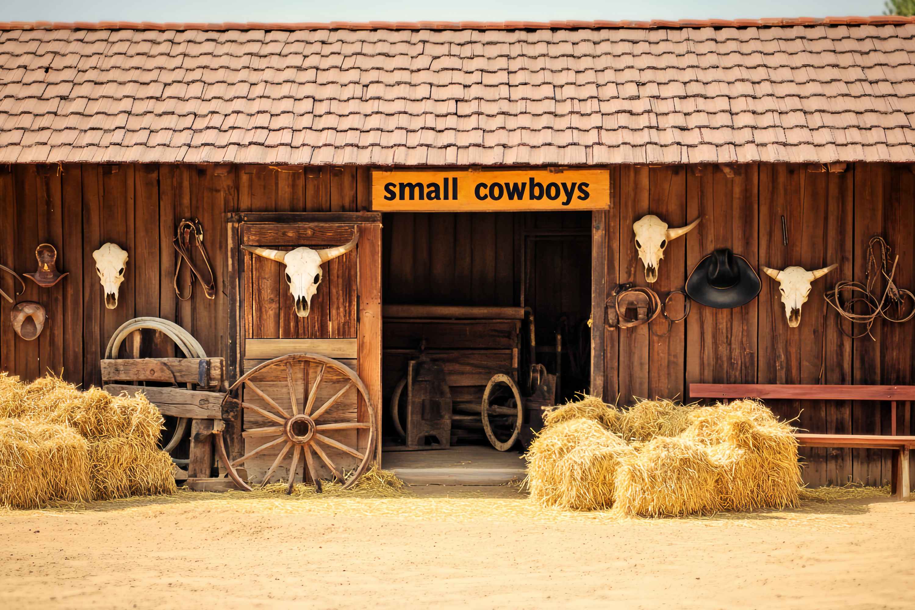Fall Backdrops for Photography Rustic Barn Hay Bales Cowboy Backdrop UK LXX58-195