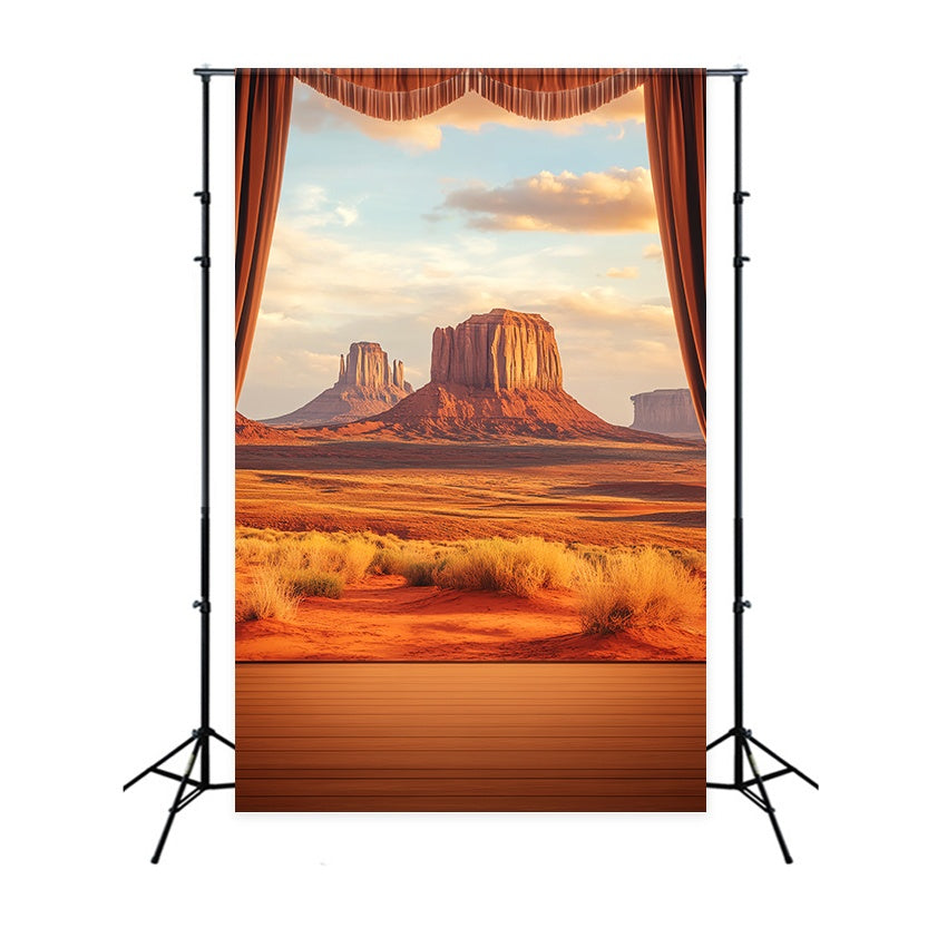 Fall Photo Backdrops Desert Plateau Sunset View Western Backdrop UK LXX58-208