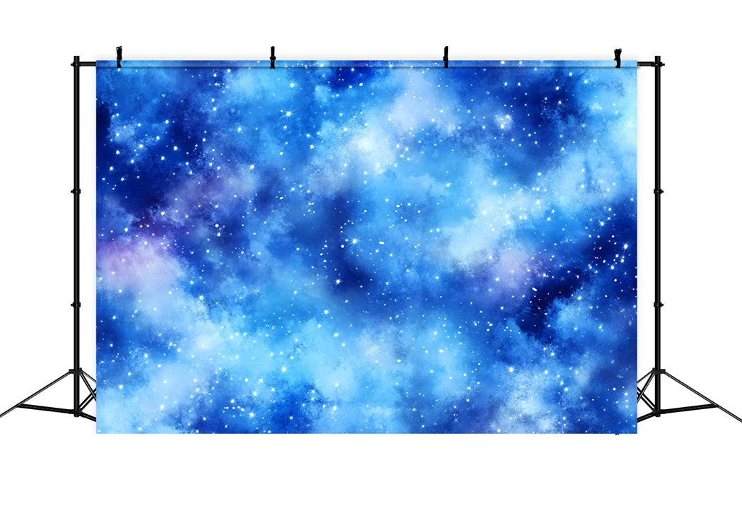 Winter Sky Backdrop Starry Blue Cosmic Cloud Winter Scene Backdrop UK LXX58-218