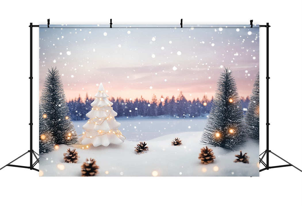 Winter Wonderland Backdrop Snowy Pines Ceramic Tree Winter Backdrop UK LXX58-230