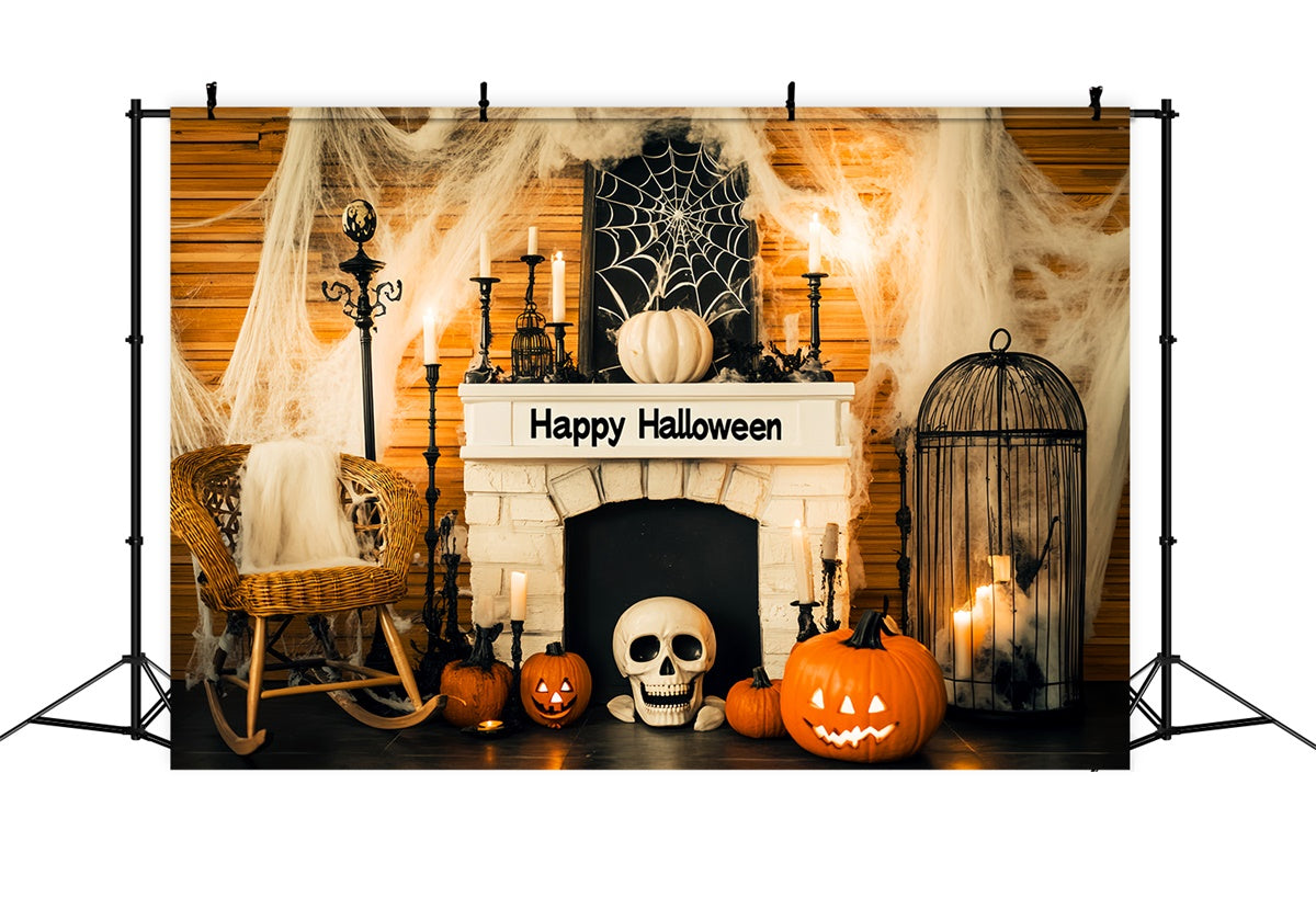 Halloween Backdrop Ideas Spooky Cobweb Mantel Backdrop UK LXX58-25