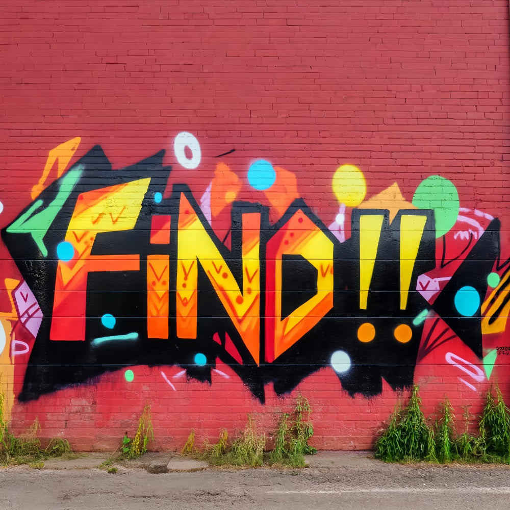 Graffiti Wall Graffiti Colorful Bold Letters Graffiti Photography Backdrop UK LXX58-264