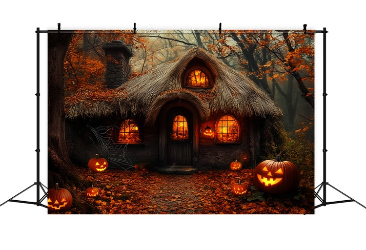 Haunted House Backdrop Spooky Forest Hut Backdrop UK LXX58-27