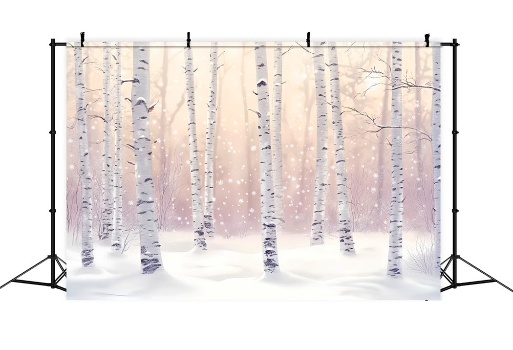 Winter Snowy Forest Snowy Birch Winter Glow Forest Backdrops UK LXX58-277