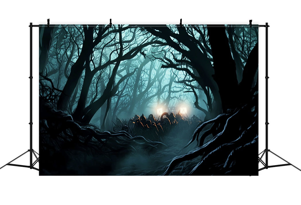 Dark Haunted Forest Haunted Dark Forest Glow Spooky Forest Backdrop UK LXX58-279