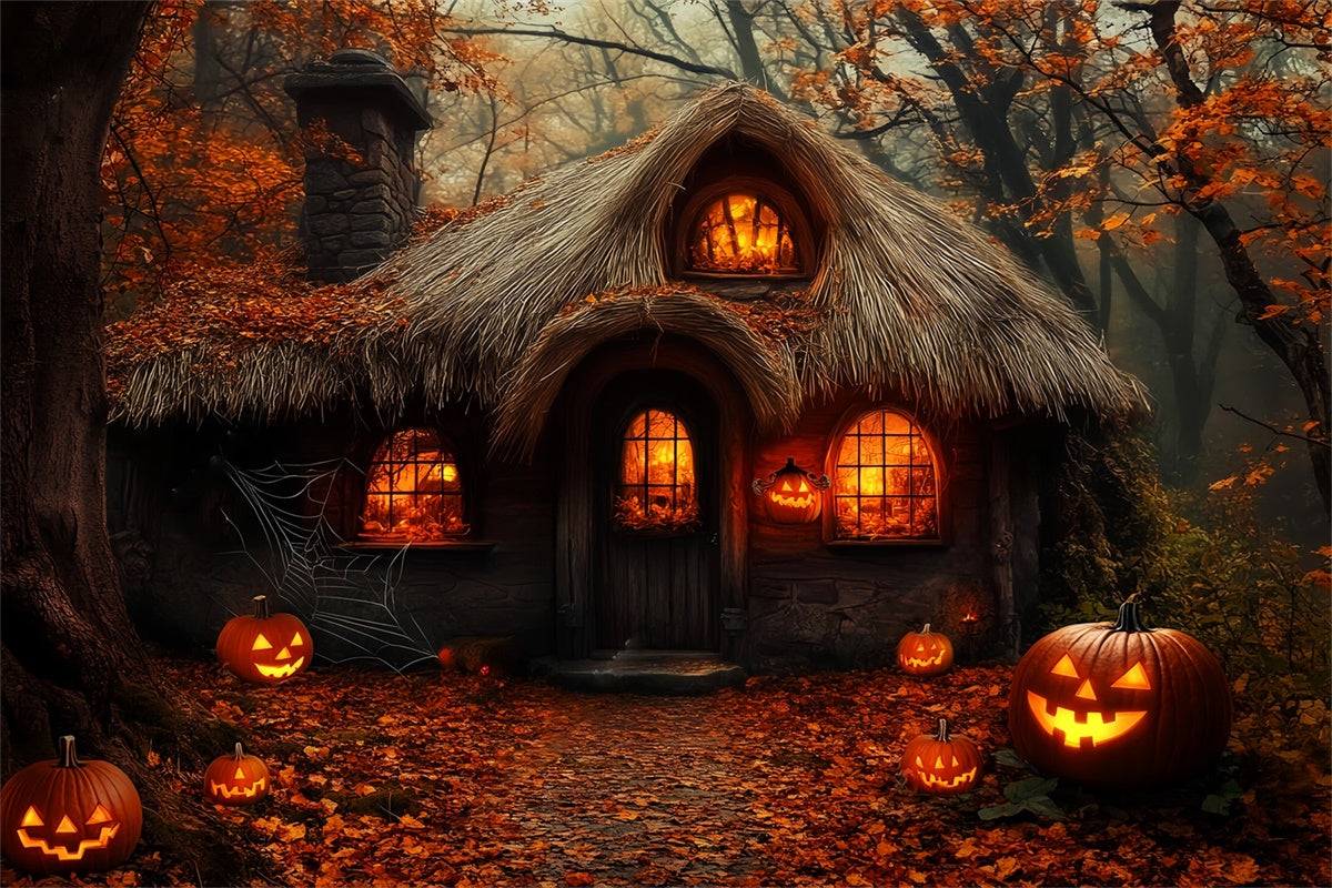 Haunted House Backdrop Spooky Forest Hut Backdrop UK LXX58-27