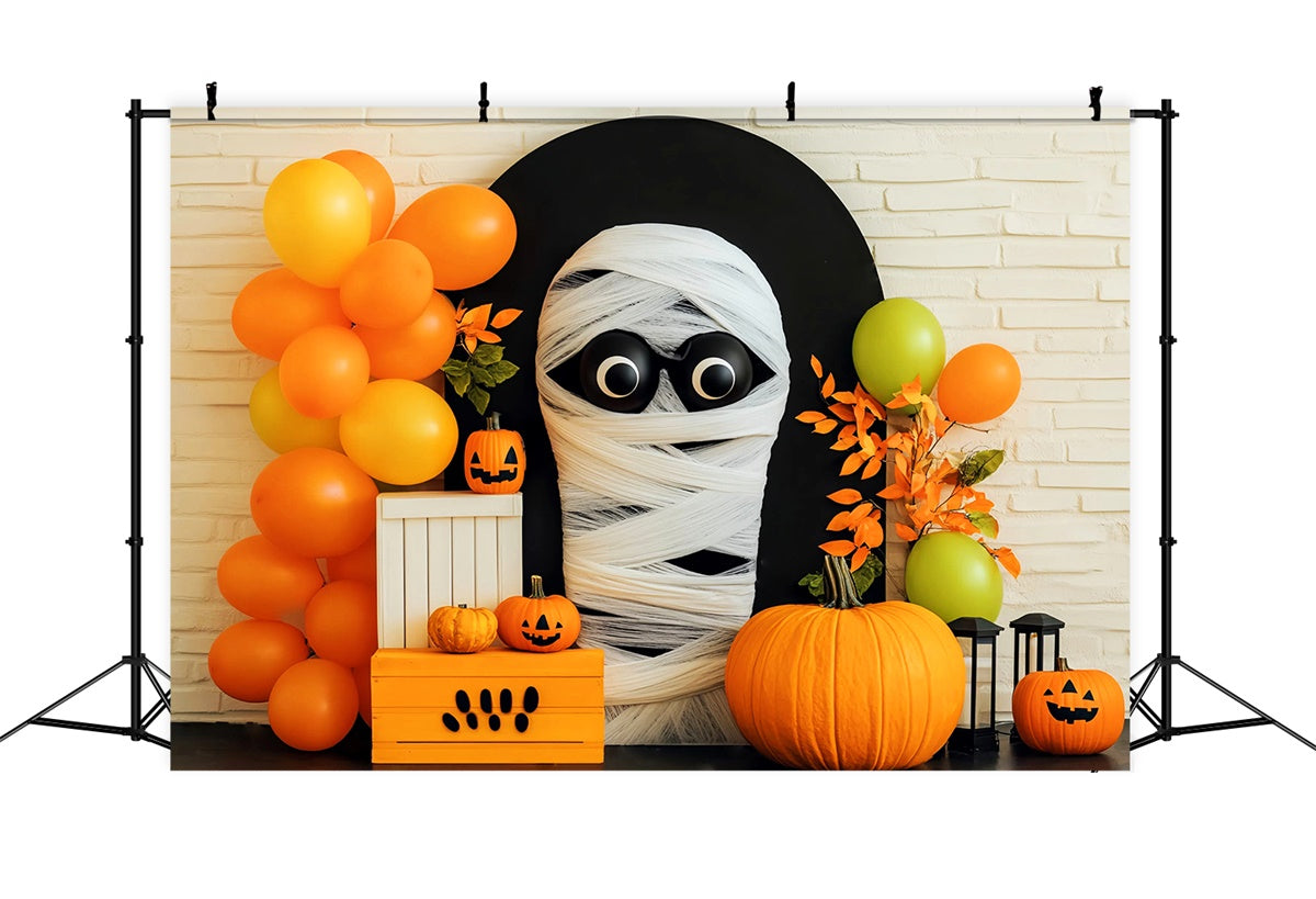 Halloween Photo Backdrop Mummy Balloon Bash Backdrop UK LXX58-3