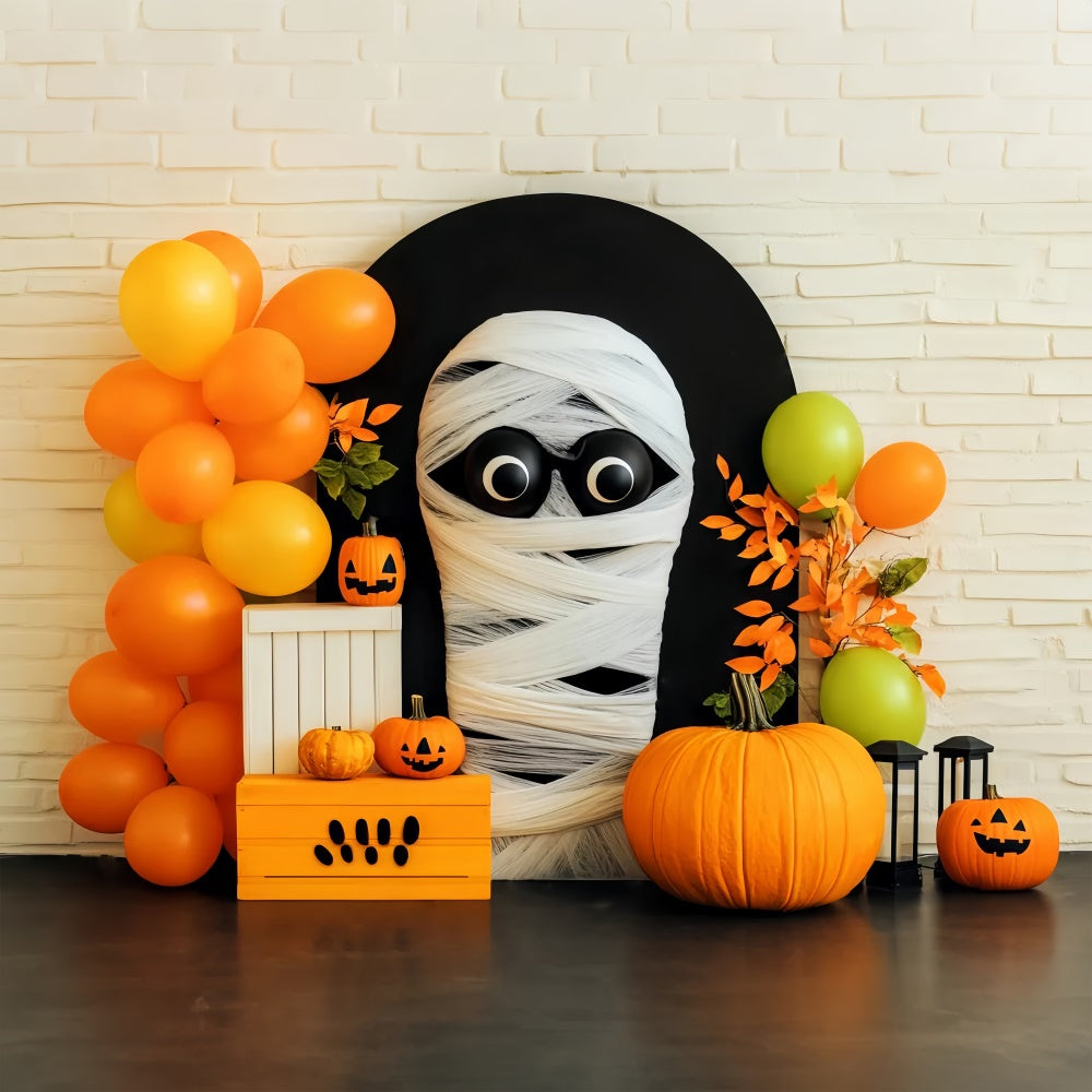 Halloween Photo Backdrop Mummy Balloon Bash Backdrop UK LXX58-3
