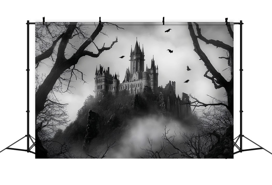 Night Forest Gothic Haunted Castle Mist Haunted Forest Backdrop UK LXX58-301