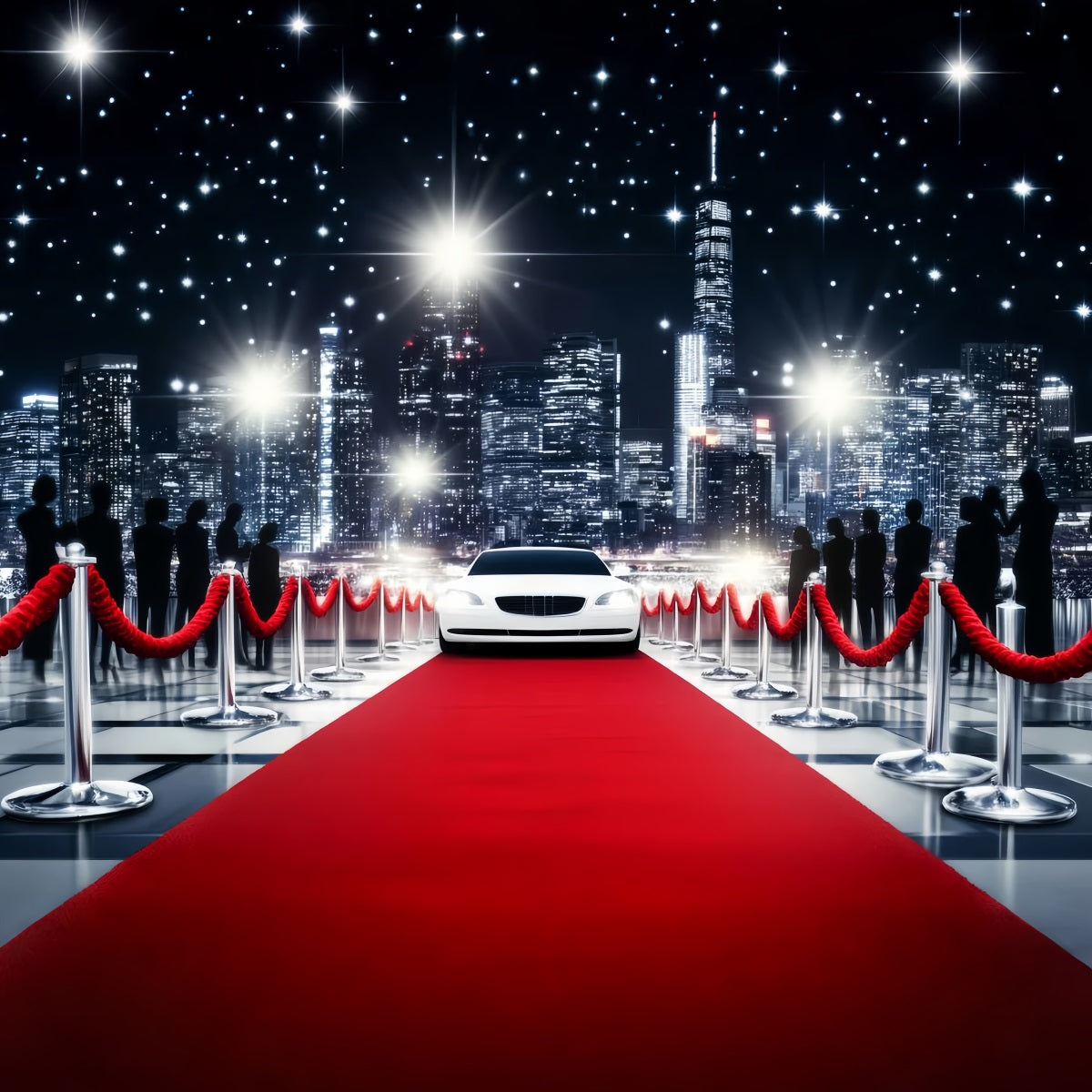 Paparazzi Red Carpet Backdrop Luxury Car Arrival Hollywood Backdrop UK LXX58-325