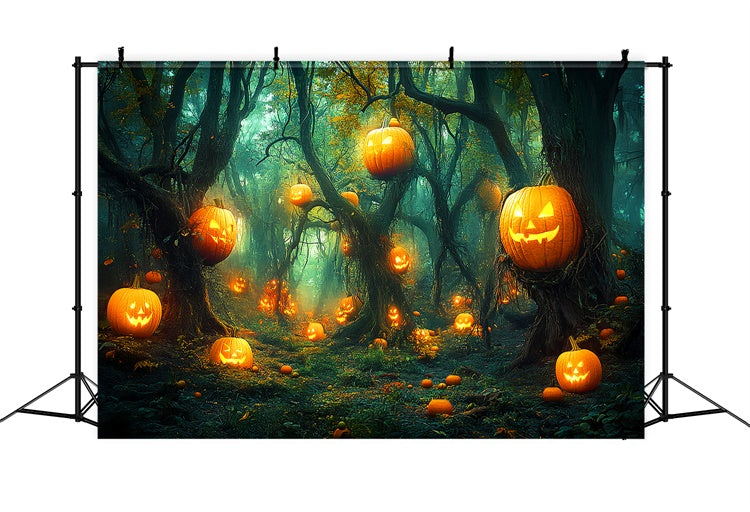Halloween Backdrop Enchanted Pumpkin Forest Backdrop UK LXX58-33