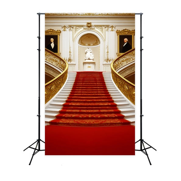 Red Carpet Backdrop Classic Regal Statue Staircase Stage Backdrop UK LXX58-335