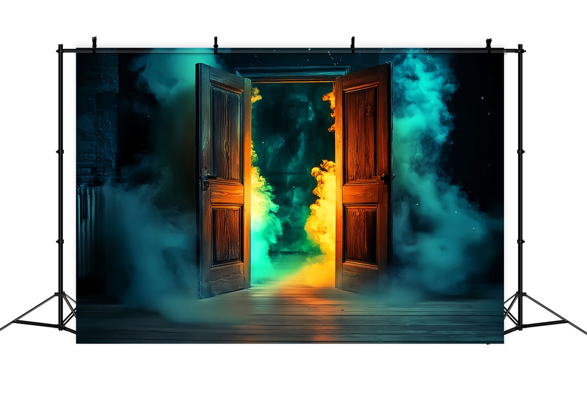 Garage Door Halloween Backdrop Spooky Door Glow Backdrop UK LXX58-34