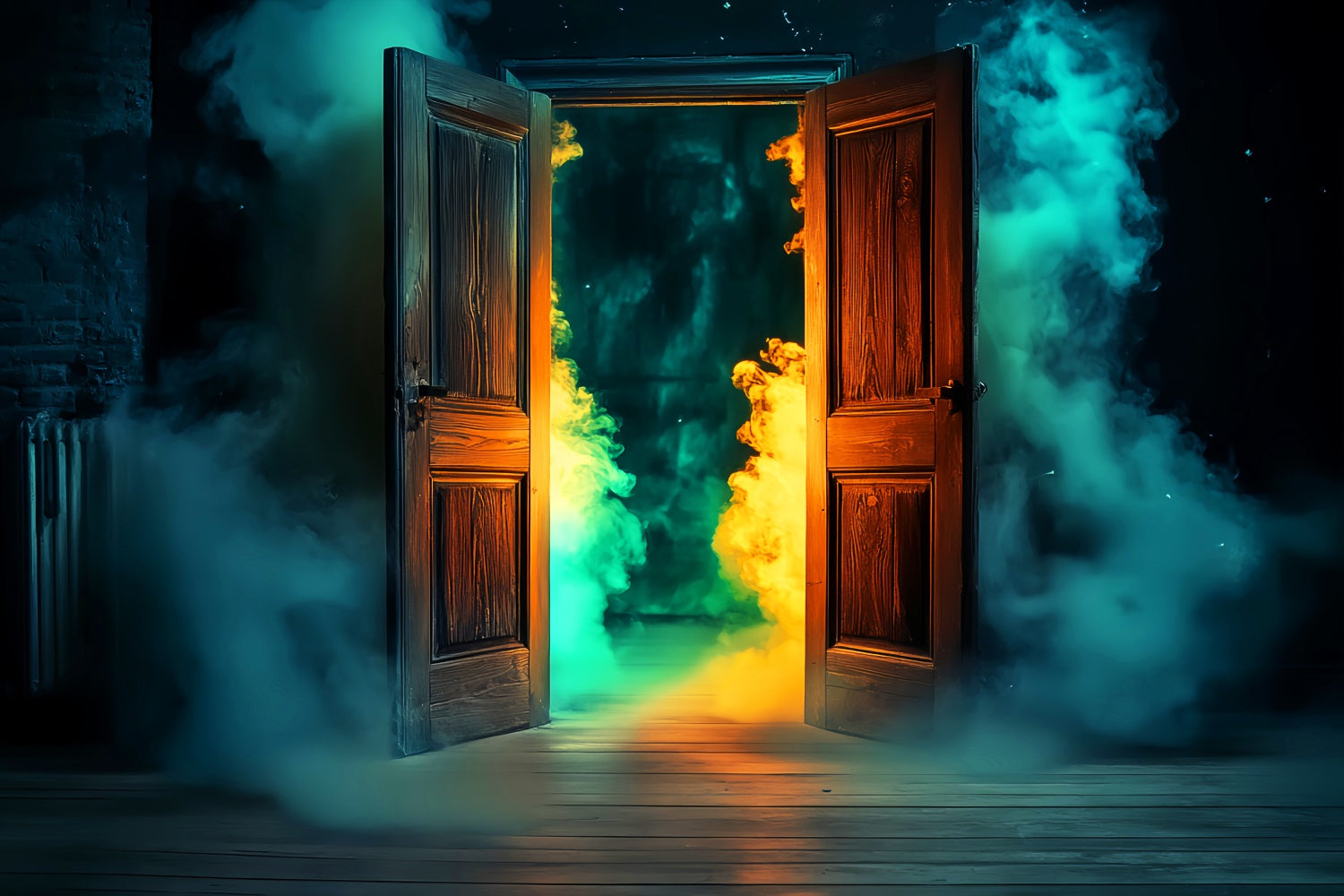 Garage Door Halloween Backdrop Spooky Door Glow Backdrop UK LXX58-34
