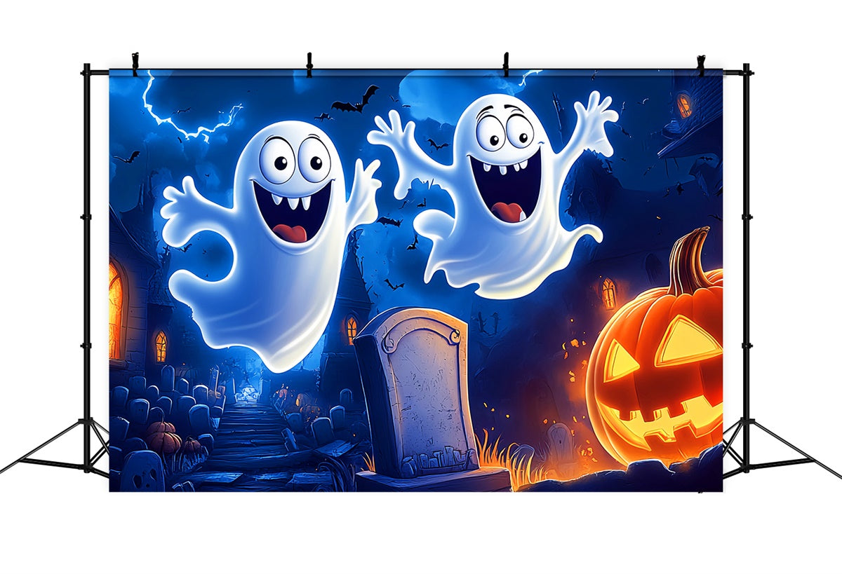 Halloween Photo Backdrops Smiling Ghost Parade Backdrop UK LXX58-35