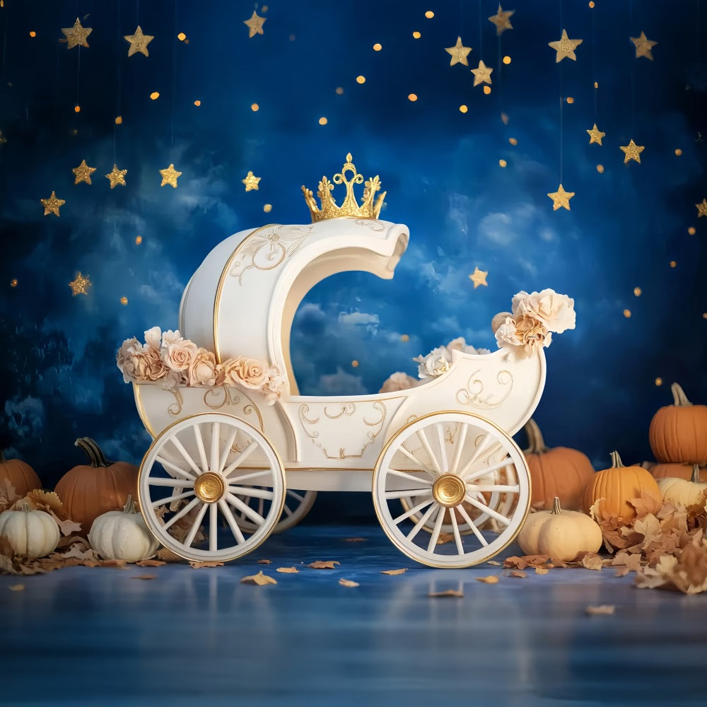 Newborn Backdrop Royal Pumpkin Carriage Night Children Backdrops UK LXX58-361